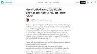 
                            7. Mecoin, Gladiacon, TwoBitcoin, BitcoinCash, Airbit Club, etc - HYIP ...