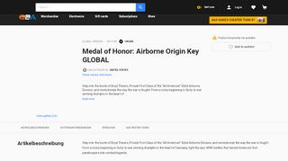 
                            11. Medal of Honor: Airborne Origin Key GLOBAL - G2A.COM