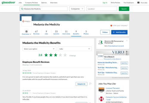 
                            7. Medanta the Medicity Employee Benefits and Perks | Glassdoor.co.in