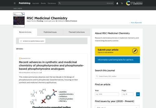 
                            2. MedChemComm Home-Research and review articles in medicinal ...