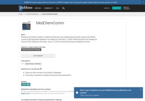 
                            9. MedChemComm | Publons