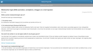 
                            1. Medewerker login (ESS) aanmaken, verwijderen, inloggen en e-mail ...