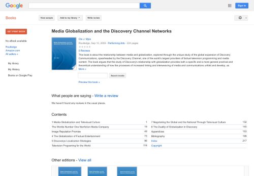 
                            8. Media Globalization and the Discovery Channel Networks