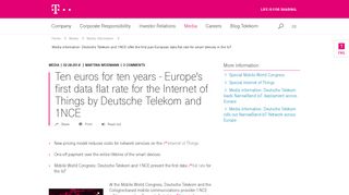 
                            10. Media information: Deutsche Telekom and 1NCE offer the first pan ...