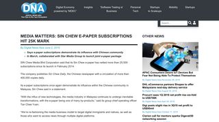 
                            10. Media matters: Sin Chew e-paper subscriptions hit 25K ...