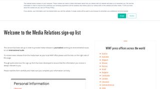 
                            6. Media Releases sign-up form | WWF