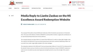 
                            11. Media Reply to Lianhe Zaobao on the NS Excellence Award ...