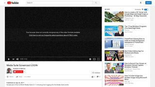 
                            8. Media Suite Screencast LOGIN - YouTube