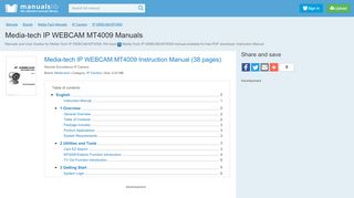 
                            2. Media-tech IP WEBCAM MT4009 Manuals