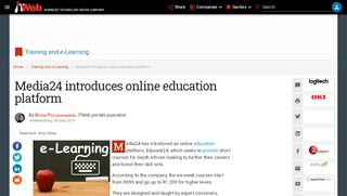 
                            10. Media24 introduces online education platform | ITWeb