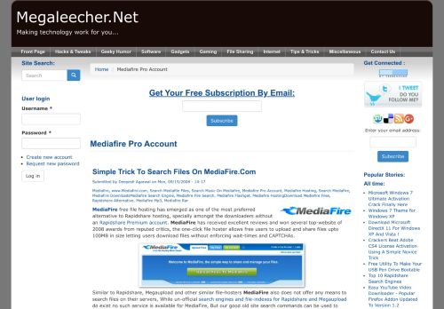 
                            9. Mediafire Pro Account | Megaleecher.Net