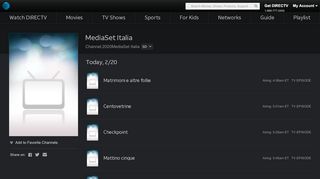 
                            5. MediaSet Italia Live Stream | Watch Shows Online | DIRECTV