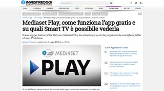 
                            9. Mediaset Play, come funziona l'app gratis e su quali Smart TV è ...