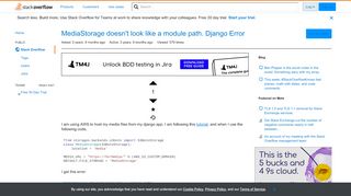 
                            2. MediaStorage doesn't look like a module path. Django Error - Stack ...