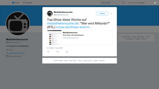 
                            11. Mediathekensuche on Twitter: 