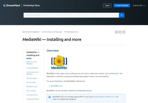 
                            13. MediaWiki overview – DreamHost