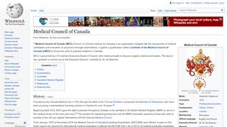 
                            4. Medical Council of Canada - Wikipedia