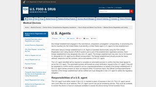 
                            12. Medical Device Registration and Listing > U.S. Agents - FDA