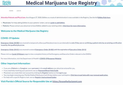 
                            9. Medical Marijuana Use Registry