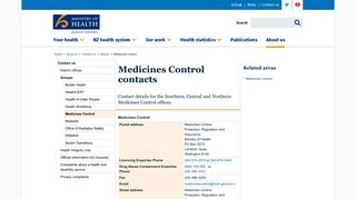 
                            10. Medicines Control contacts | Ministry of Health NZ