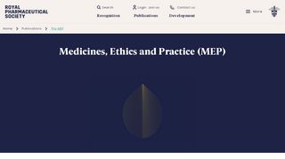 
                            11. Medicines, Ethics and Practice (MEP) - Royal Pharmaceutical Society