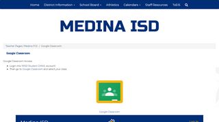 
                            9. Medina ISD - Google Classroom