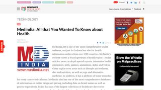 
                            7. Medindia: All that You Wanted To Know about Health - Moneylife