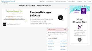 
                            11. Medion Default Router Login and Password - Clean CSS