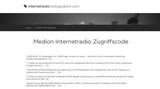 
                            9. Medion Internetradio Zugriffscode - Internetradio Webguide