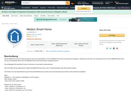 
                            9. Medion Smart Home: Amazon.de: Alexa Skills