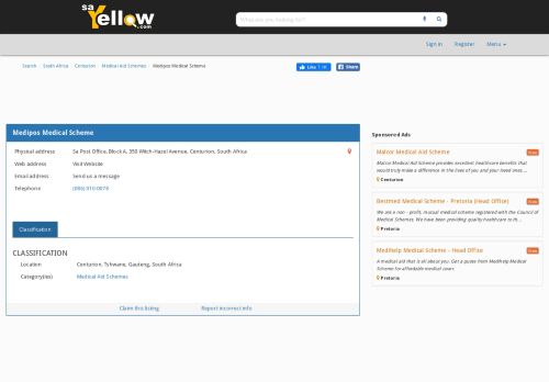 
                            13. Medipos Medical Scheme (Centurion, Gauteng) - saYellow.com