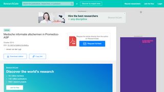 
                            11. Medische informatie afschermen in Promedico-ASP - ResearchGate