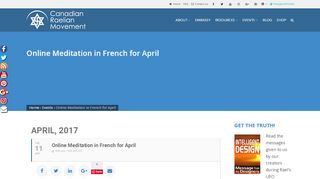 
                            3. Méditation en ligne en français pour avril - Canadian Raelian Movement