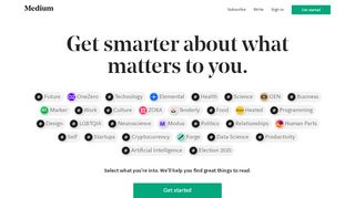 
                            13. Medium – a place to read and write big ideas and important stories