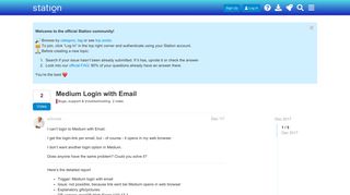 
                            11. Medium Login with Email - Bugs, support & troubleshooting - Station ...