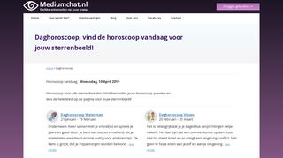 
                            4. Mediumchat Daghoroscoop. Elke dag Gratis jouw horoscoop.