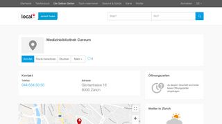 
                            10. Medizinbibliothek Careum in Zürich - Adresse & Öffnungszeiten auf ...
