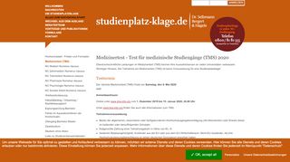 
                            9. Medizinertest - TMS-Test - studienplatz-klage.de