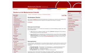 
                            6. Medizinische Fakultät Heidelberg: Stundenplaner Starplan