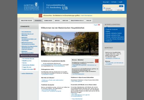 
                            13. Medizinische Hauptbibliothek Home - UB Frankfurt - Goethe-Universität