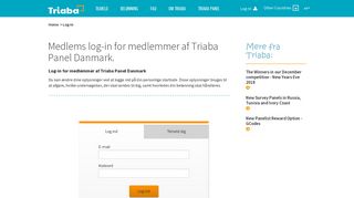 
                            7. Medlems log-in for medlemmer af Triaba Panel Danmark.
