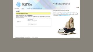 
                            6. Medlemsportalen Chalmers Studentkår - Login