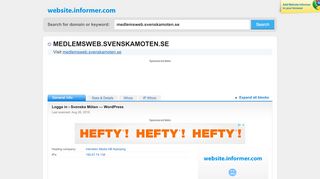 
                            10. medlemsweb.svenskamoten.se at WI. Svenska Möten - Medlemswebb ...