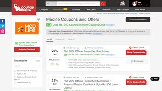 
                            7. Medlife Coupons & Offers, February 2019 Promo Codes - CouponDunia