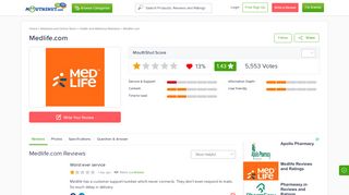 
                            9. MEDLIFE.COM - Reviews | online | Ratings | Free - MouthShut.com