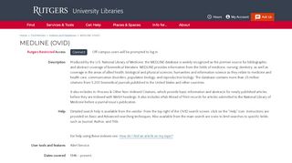 
                            12. MEDLINE (OVID) | Rutgers University Libraries