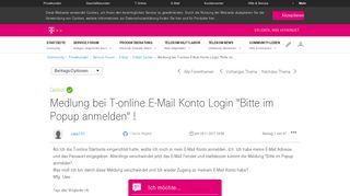 
                            13. Medlung bei T-online E-Mail Konto Login - Telekom hilft Community