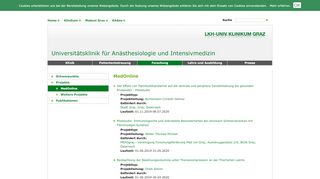 
                            8. MedOnline - Universitätsklinik für Anästhesiologie und ...