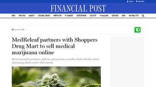 
                            10. MedReleaf partners with Shoppers Drug Mart to sell medical ...