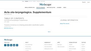 
                            8. Medscape | Acta Otolaryngol Suppl - Publication Information